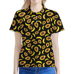 Papaya And Banana Pattern Print Women's Polo Shirt