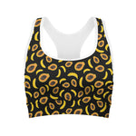 Papaya And Banana Pattern Print Women's Sports Bra