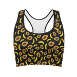 Papaya And Banana Pattern Print Women's Sports Bra