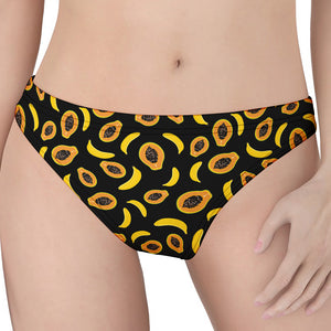 Papaya And Banana Pattern Print Women's Thong