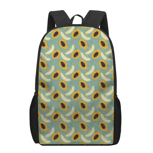 Papaya And Melon Pattern Print 17 Inch Backpack