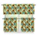 Papaya And Melon Pattern Print 3 Piece Kitchen Curtains