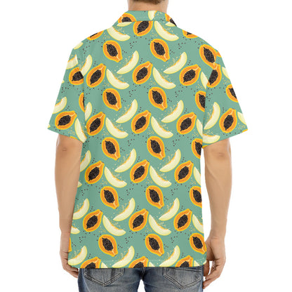 Papaya And Melon Pattern Print Aloha Shirt