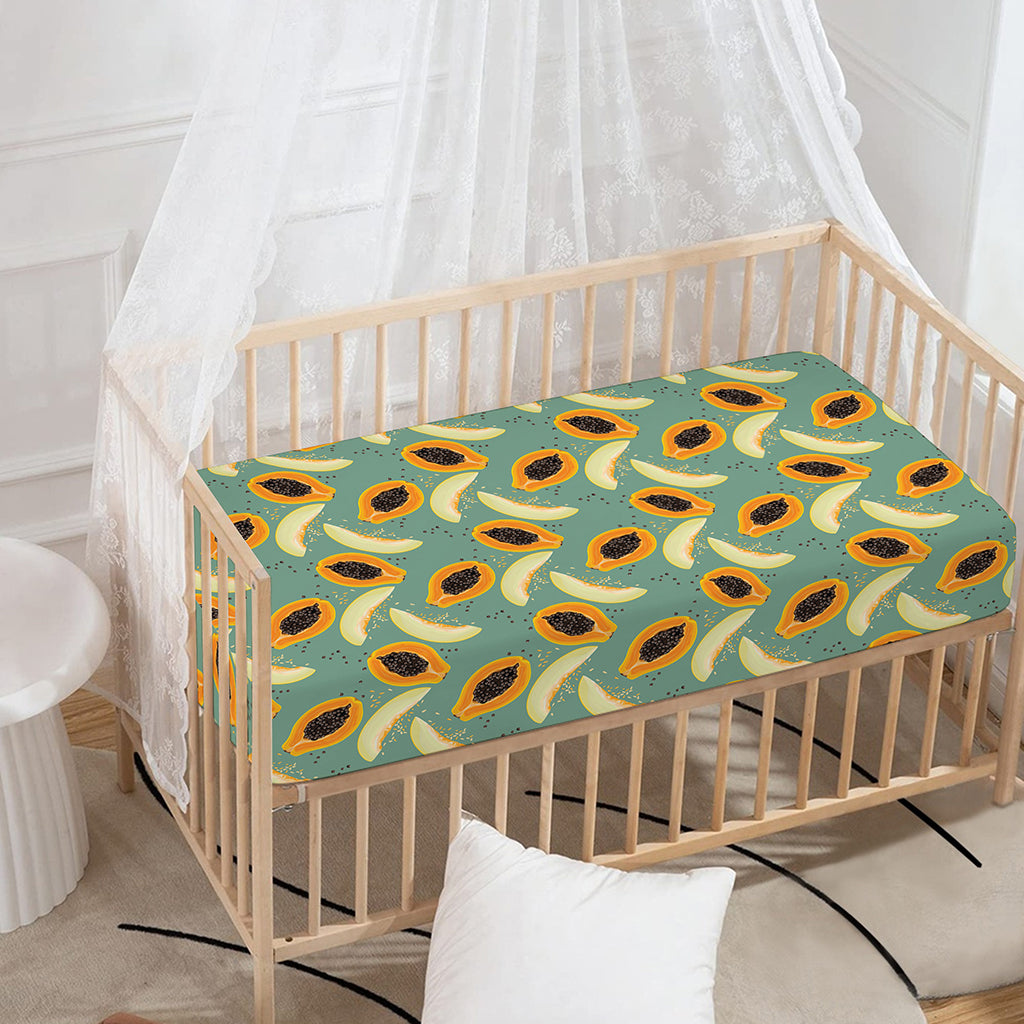 Papaya And Melon Pattern Print Baby Crib Sheet