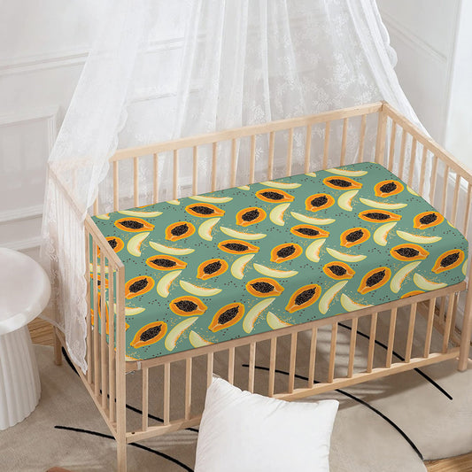 Papaya And Melon Pattern Print Baby Crib Sheet