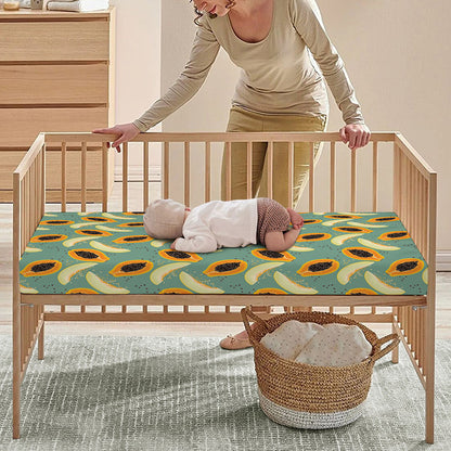 Papaya And Melon Pattern Print Baby Crib Sheet