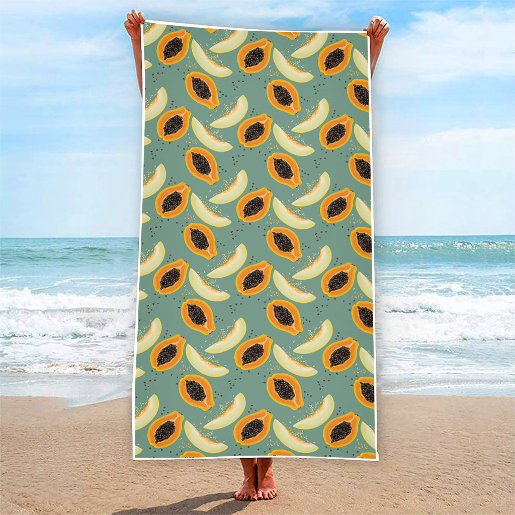 Papaya And Melon Pattern Print Beach Towel