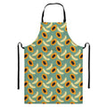 Papaya And Melon Pattern Print Bib Apron With Pocket