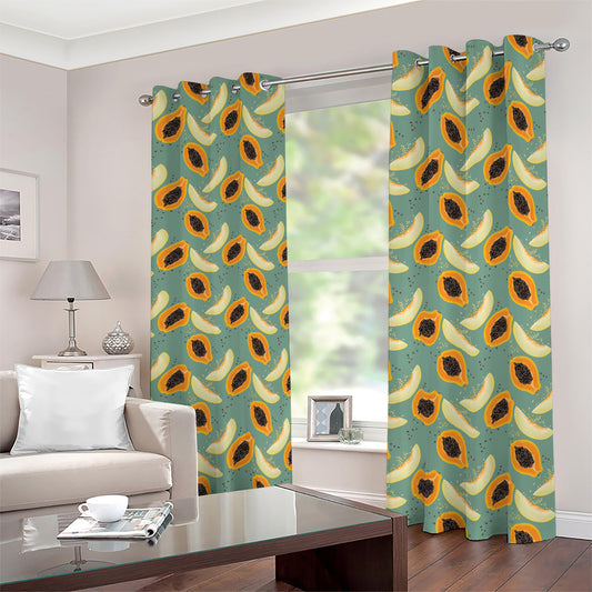 Papaya And Melon Pattern Print Blackout Grommet Curtains