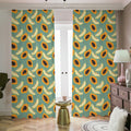 Papaya And Melon Pattern Print Dimout Pencil Pleat Curtains