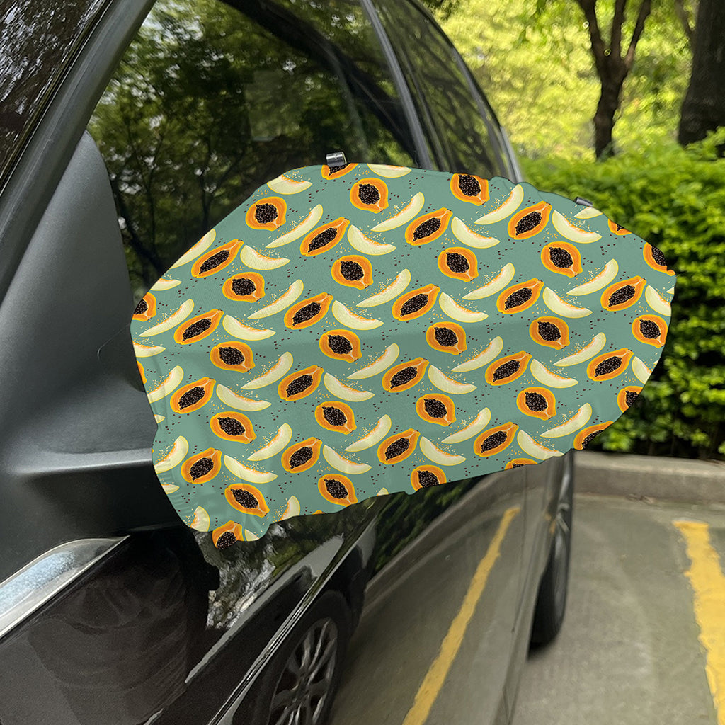 Papaya And Melon Pattern Print Car Side Mirror Covers