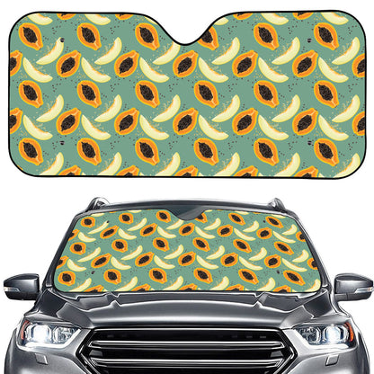 Papaya And Melon Pattern Print Car Windshield Sun Shade