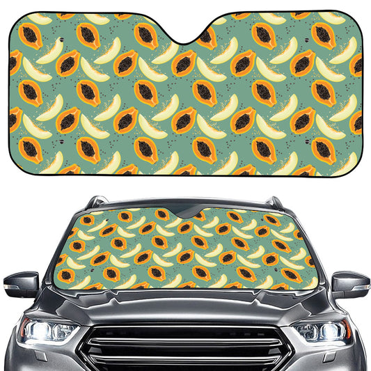 Papaya And Melon Pattern Print Car Windshield Sun Shade