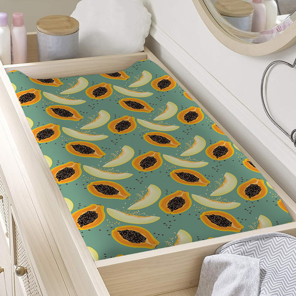 Papaya And Melon Pattern Print Changing Pad Cover