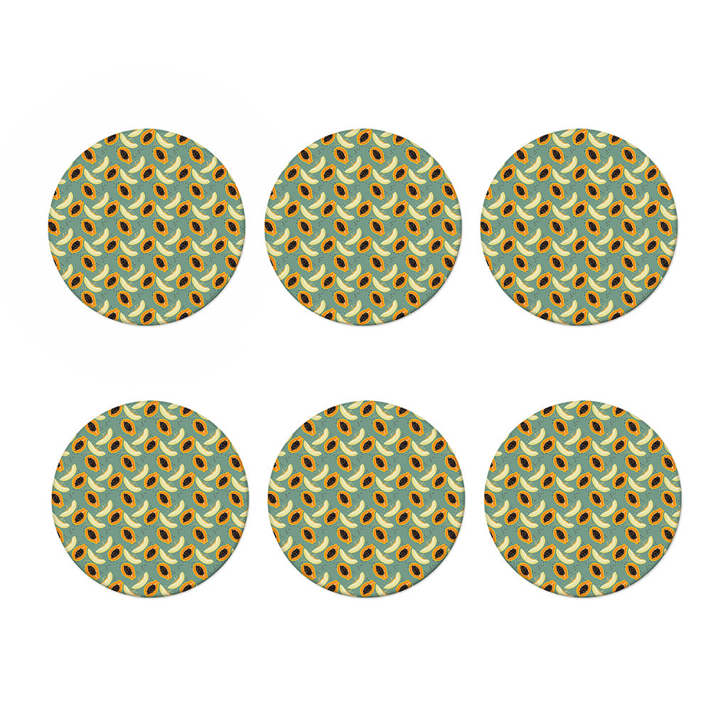 Papaya And Melon Pattern Print Coaster Set