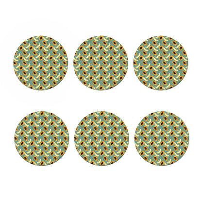 Papaya And Melon Pattern Print Coaster Set