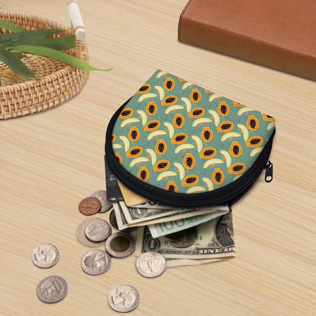 Papaya And Melon Pattern Print Coin Purse