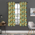 Papaya And Melon Pattern Print Grommet Curtain Panels