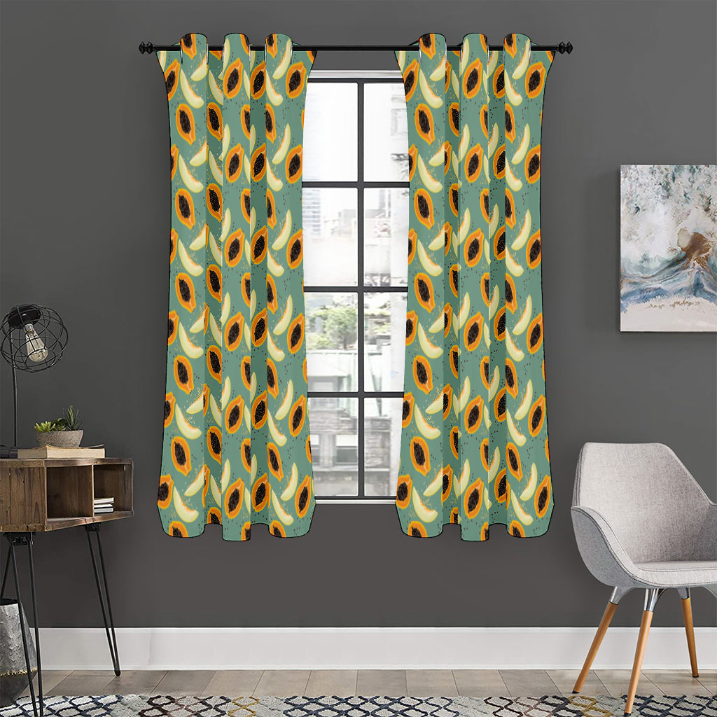 Papaya And Melon Pattern Print Curtain