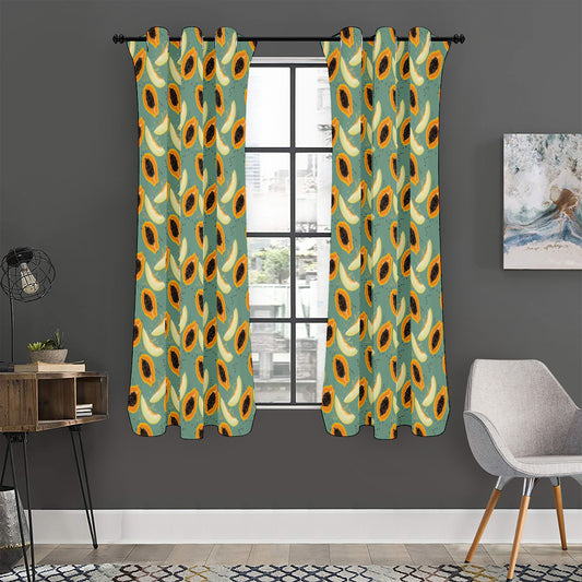 Papaya And Melon Pattern Print Curtain
