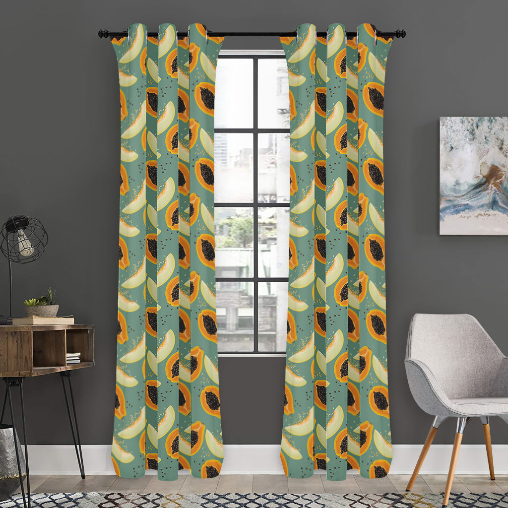 Papaya And Melon Pattern Print Curtain