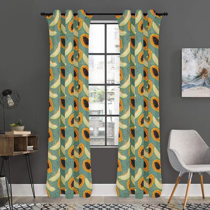 Papaya And Melon Pattern Print Curtain