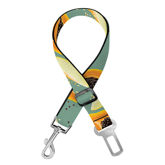 Papaya And Melon Pattern Print Dog Seat Belt