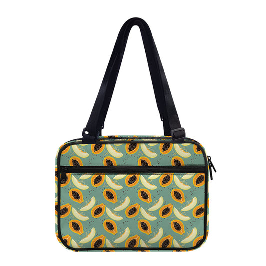 Papaya And Melon Pattern Print Double Strap Bible Bag