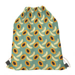Papaya And Melon Pattern Print Drawstring Bag