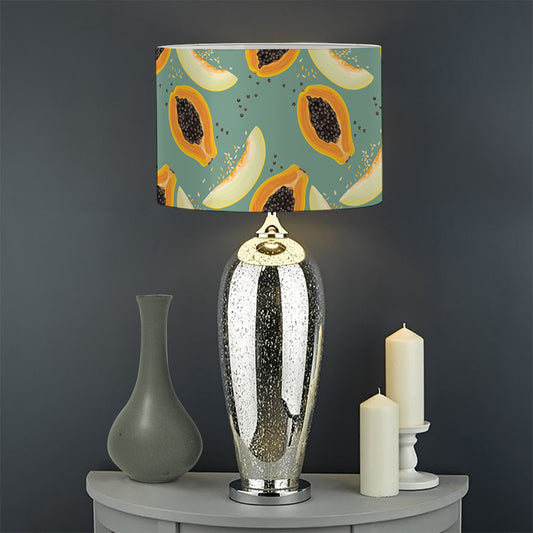 Papaya And Melon Pattern Print Drum Lamp Shade