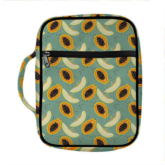 Papaya And Melon Pattern Print Front Pocket Bible Bag