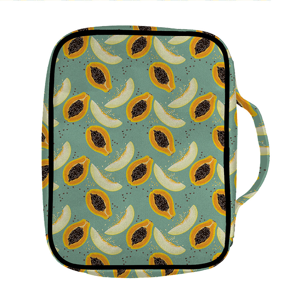 Papaya And Melon Pattern Print Front Pocket Bible Bag