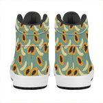 Papaya And Melon Pattern Print High Top Leather Sneakers