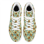 Papaya And Melon Pattern Print High Top Leather Sneakers