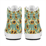 Papaya And Melon Pattern Print High Top Leather Sneakers