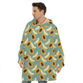 Papaya And Melon Pattern Print Hoodie Blanket