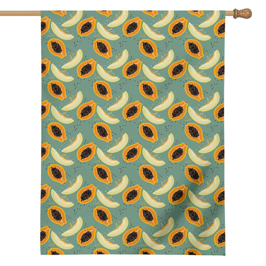 Papaya And Melon Pattern Print House Flag