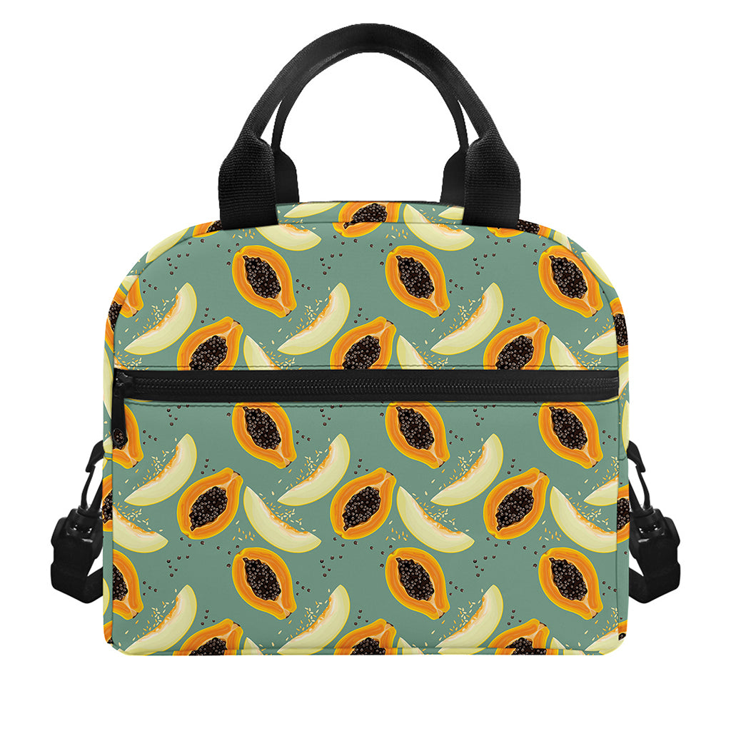 Papaya And Melon Pattern Print Insulated Lunch Bag