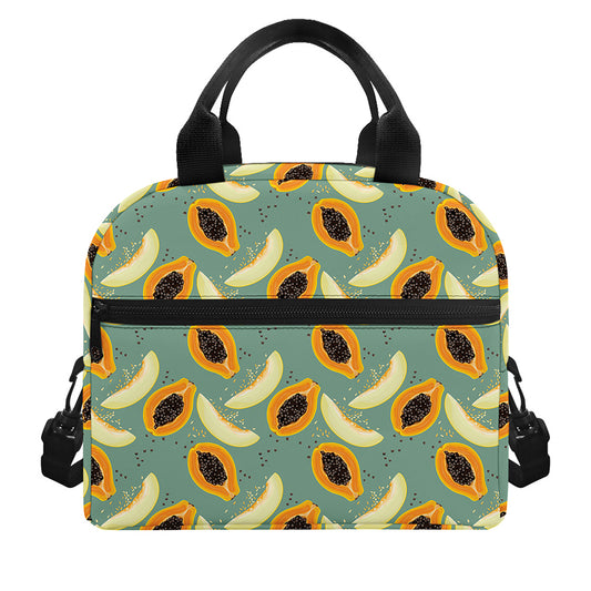 Papaya And Melon Pattern Print Insulated Lunch Bag
