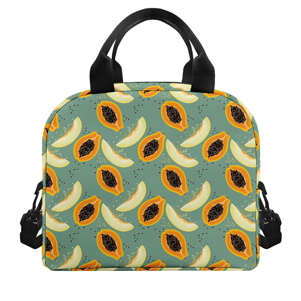 Papaya And Melon Pattern Print Insulated Lunch Bag