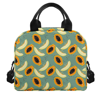 Papaya And Melon Pattern Print Insulated Lunch Bag