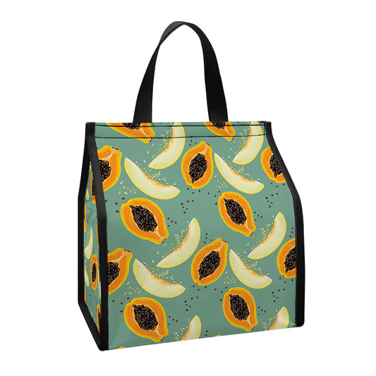 Papaya And Melon Pattern Print Insulated Lunch Tote