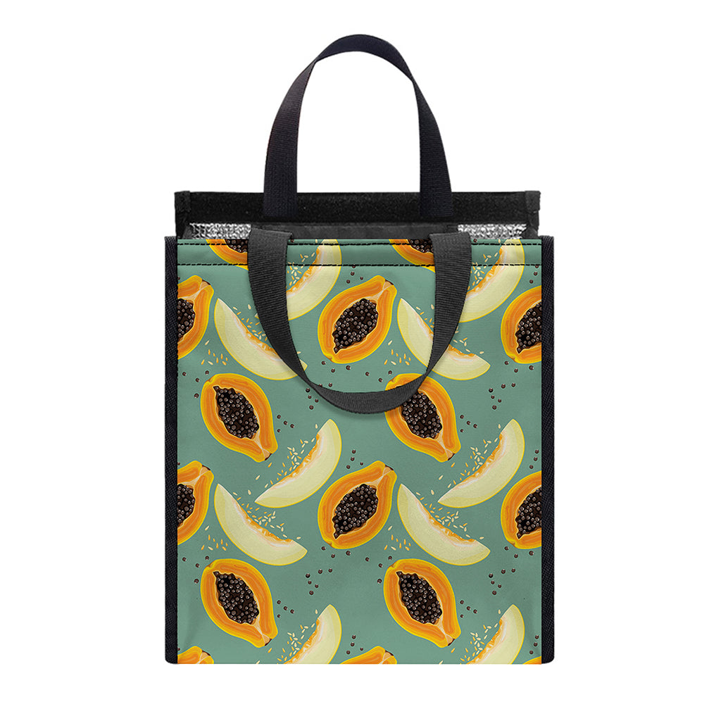 Papaya And Melon Pattern Print Insulated Lunch Tote
