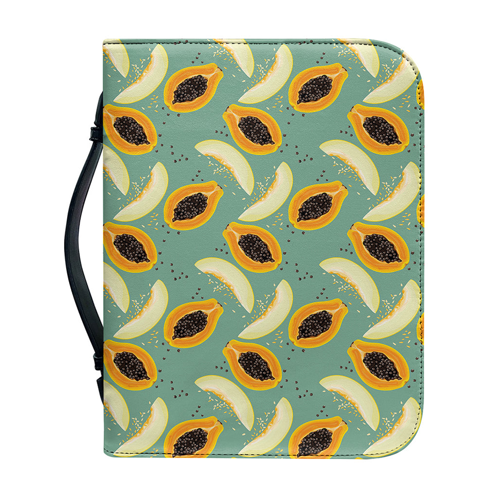 Papaya And Melon Pattern Print Leather Bible Cover