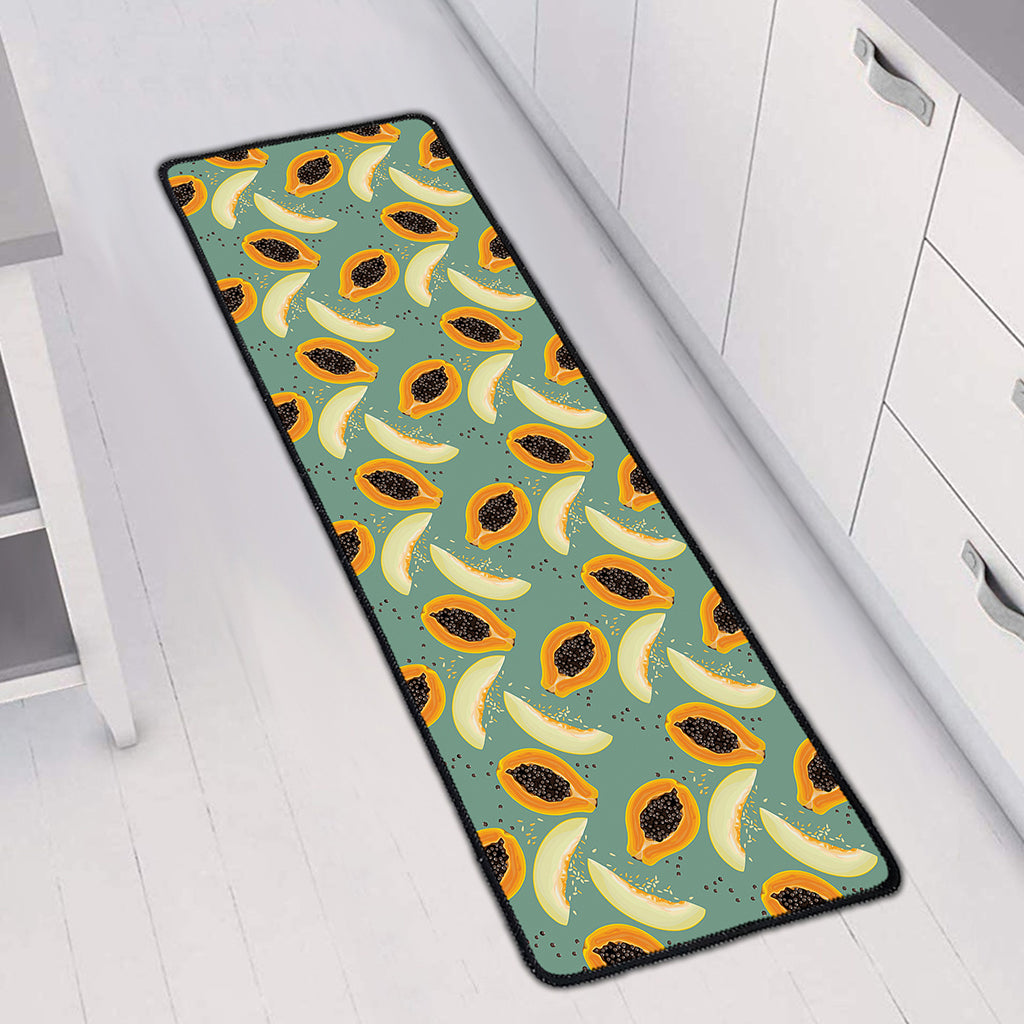 Papaya And Melon Pattern Print Long Kitchen Mat