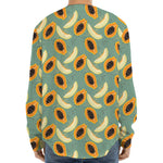 Papaya And Melon Pattern Print Long Sleeve Baseball Jersey