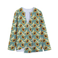 Papaya And Melon Pattern Print Long Sleeve Short Coat
