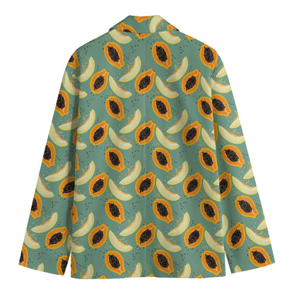 Papaya And Melon Pattern Print Men's Blazer