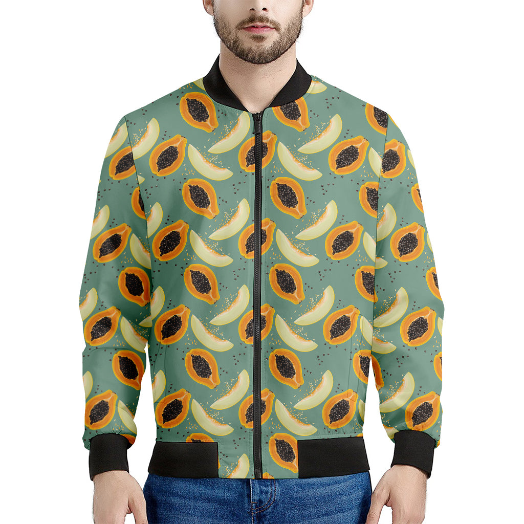 Papaya And Melon Pattern Print Men's Bomber Jacket