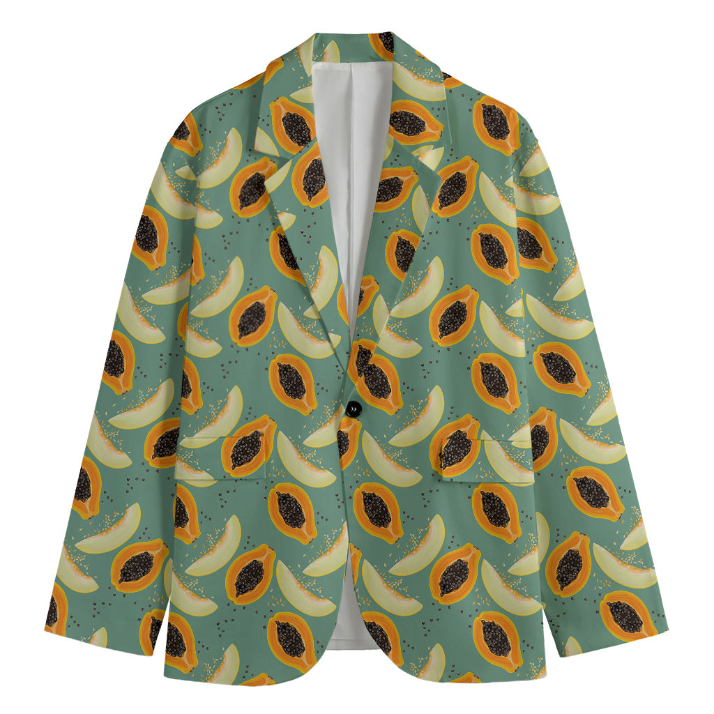 Papaya And Melon Pattern Print Men's Cotton Blazer